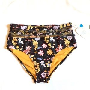Time & tru floral high waist swim bottom
